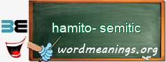 WordMeaning blackboard for hamito-semitic